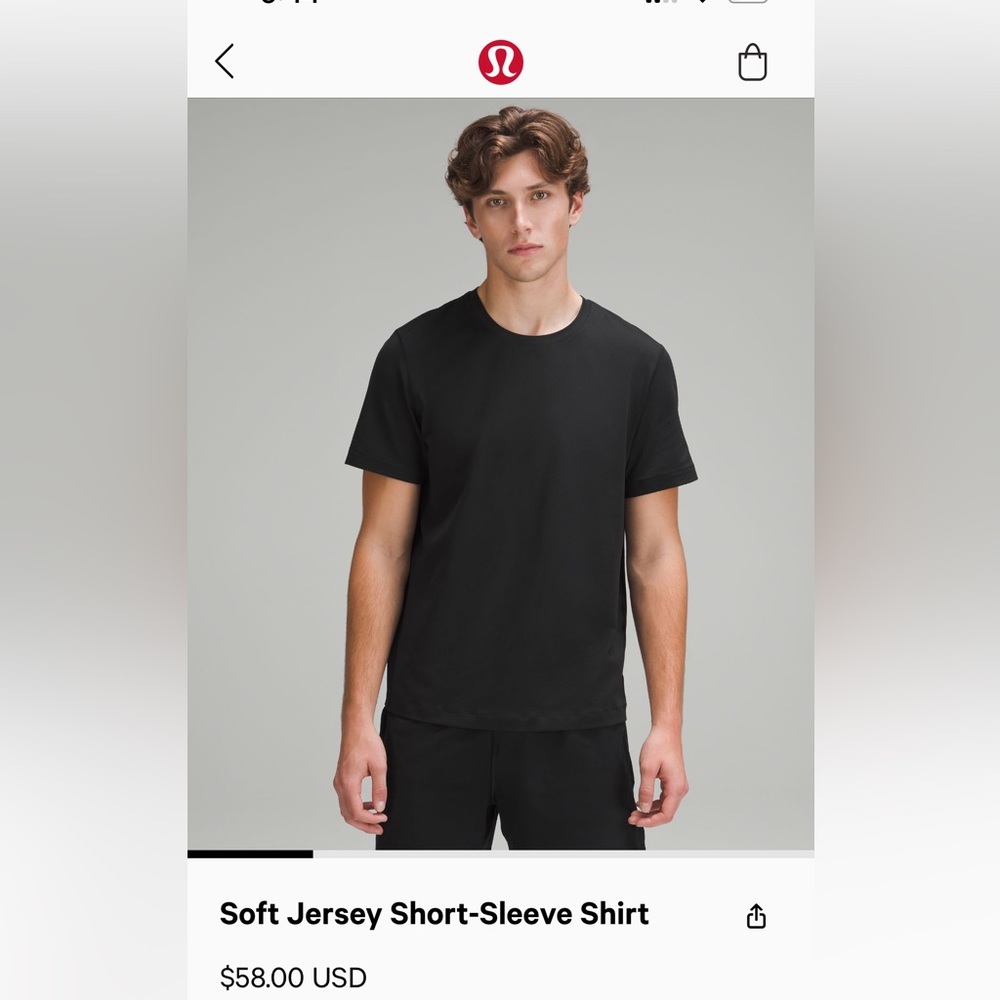 *NWT* M Lululemon Men’s Soft Jersey Short-Sleeve Shirt - Black